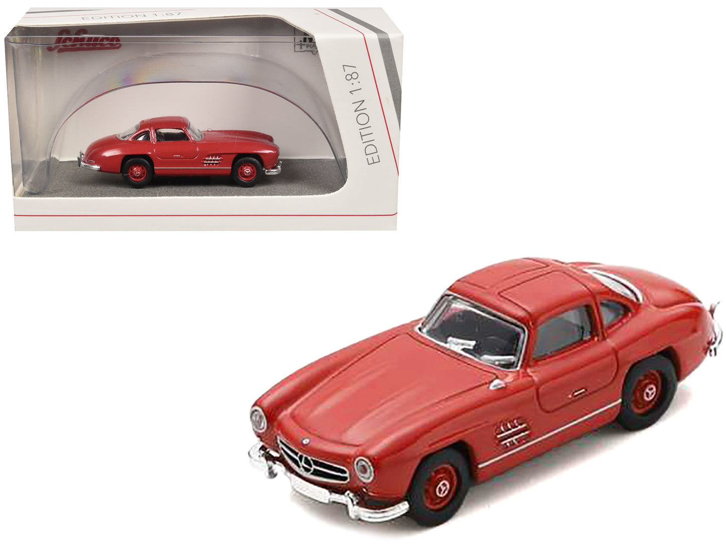 Mercedes-Benz 300 SL Gullwing Coupe Red 1/87 (HO) Diecast Model Car by Schuco  free shipping USA