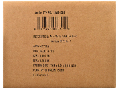 Auto World Premium 2025 Release 1 Set A of 6 pieces 1/64 Diecast Model Cars by Auto World