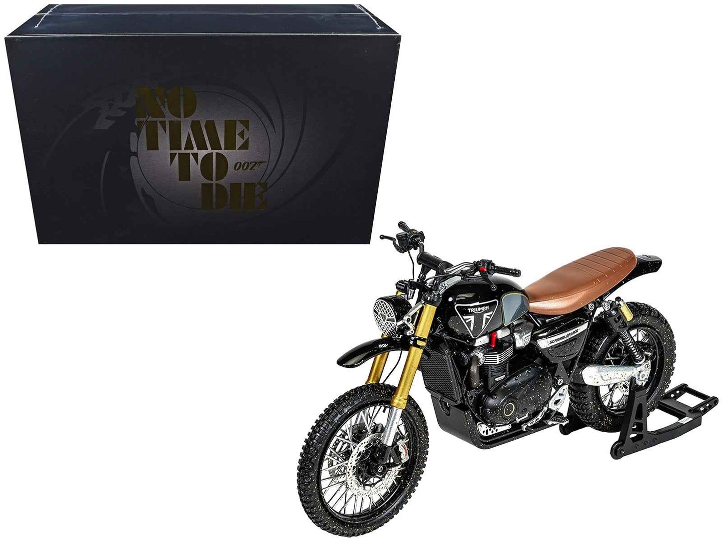 Triumph Scrambler 1200 XE Motorcycle Black (Dirty Version) James Bond 007 "No Time to Die" (2021) Movie Diecast Model Car by Corgi