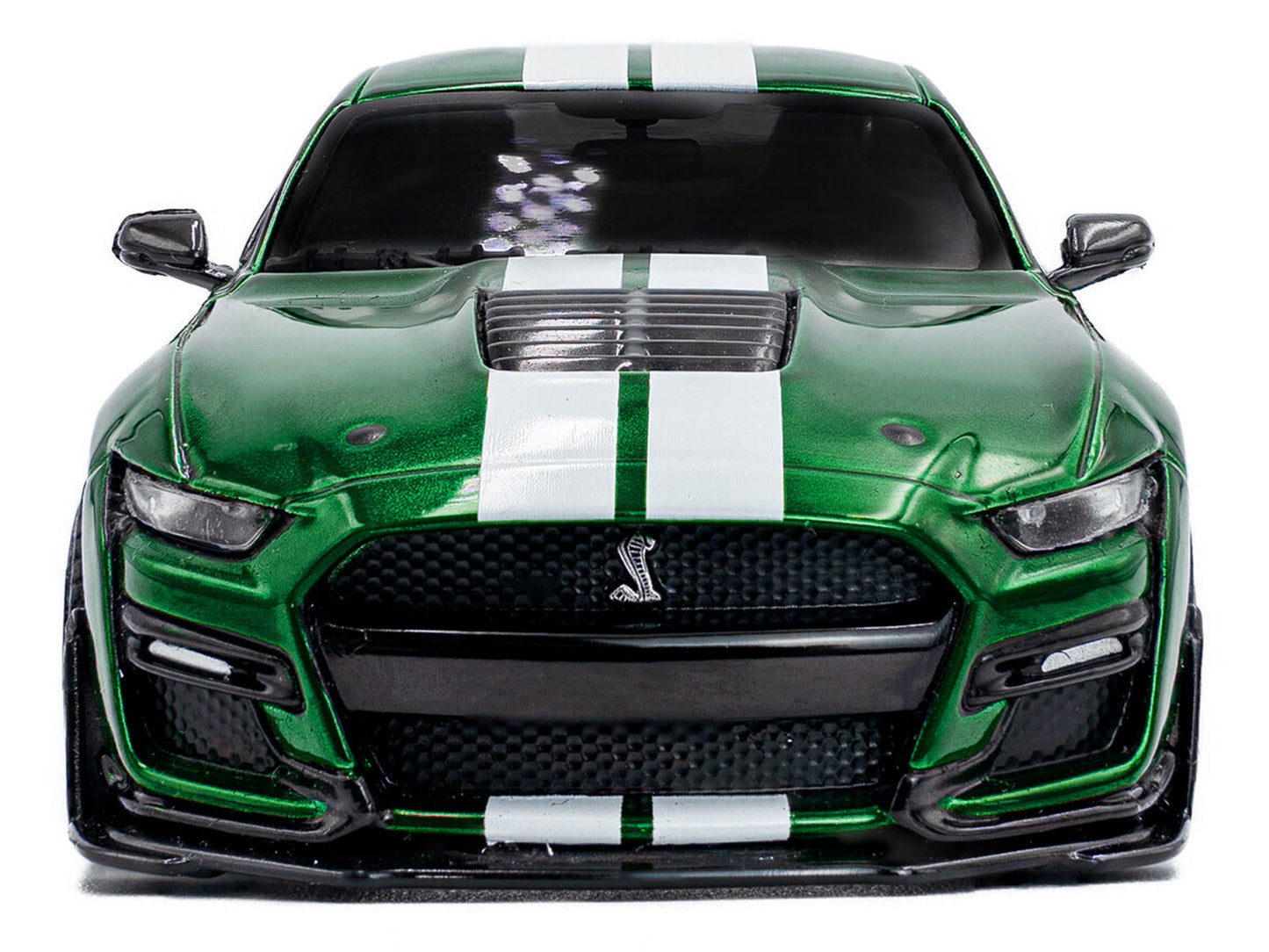 2020 Ford Mustang Shelby GT500 Fast Track Eruption Green Metallic with White Stripes 1/43 Diecast Model Car by Solido