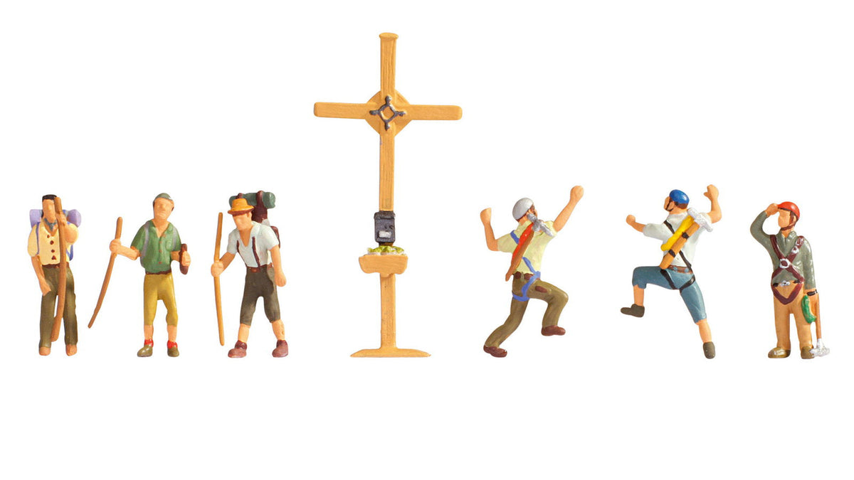 Noch 15874 HO Scale Mountain Hikers with Cross Set, 6 Figures