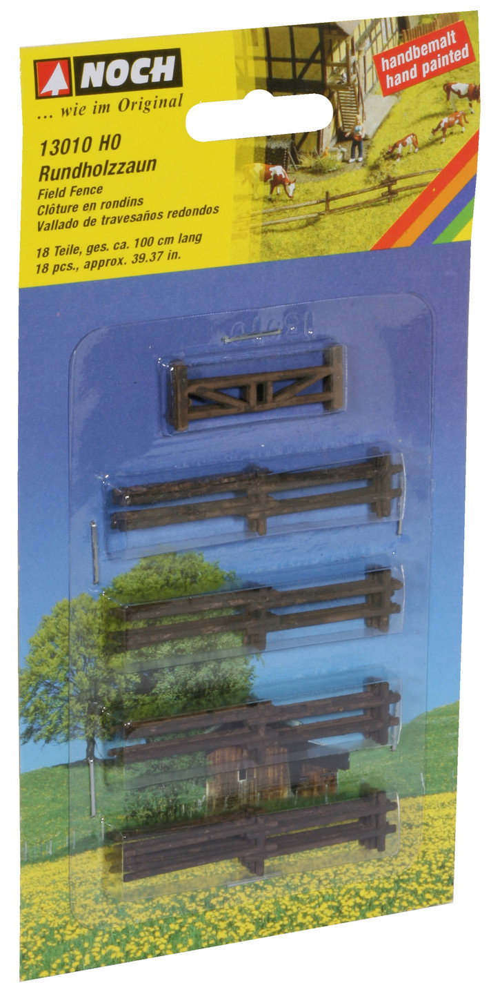 Noch 13010 HO Scale Round Timber Field Fence, 18 Sections