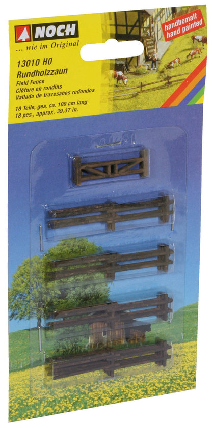 Noch 13010 HO Scale Round Timber Field Fence, 18 Sections