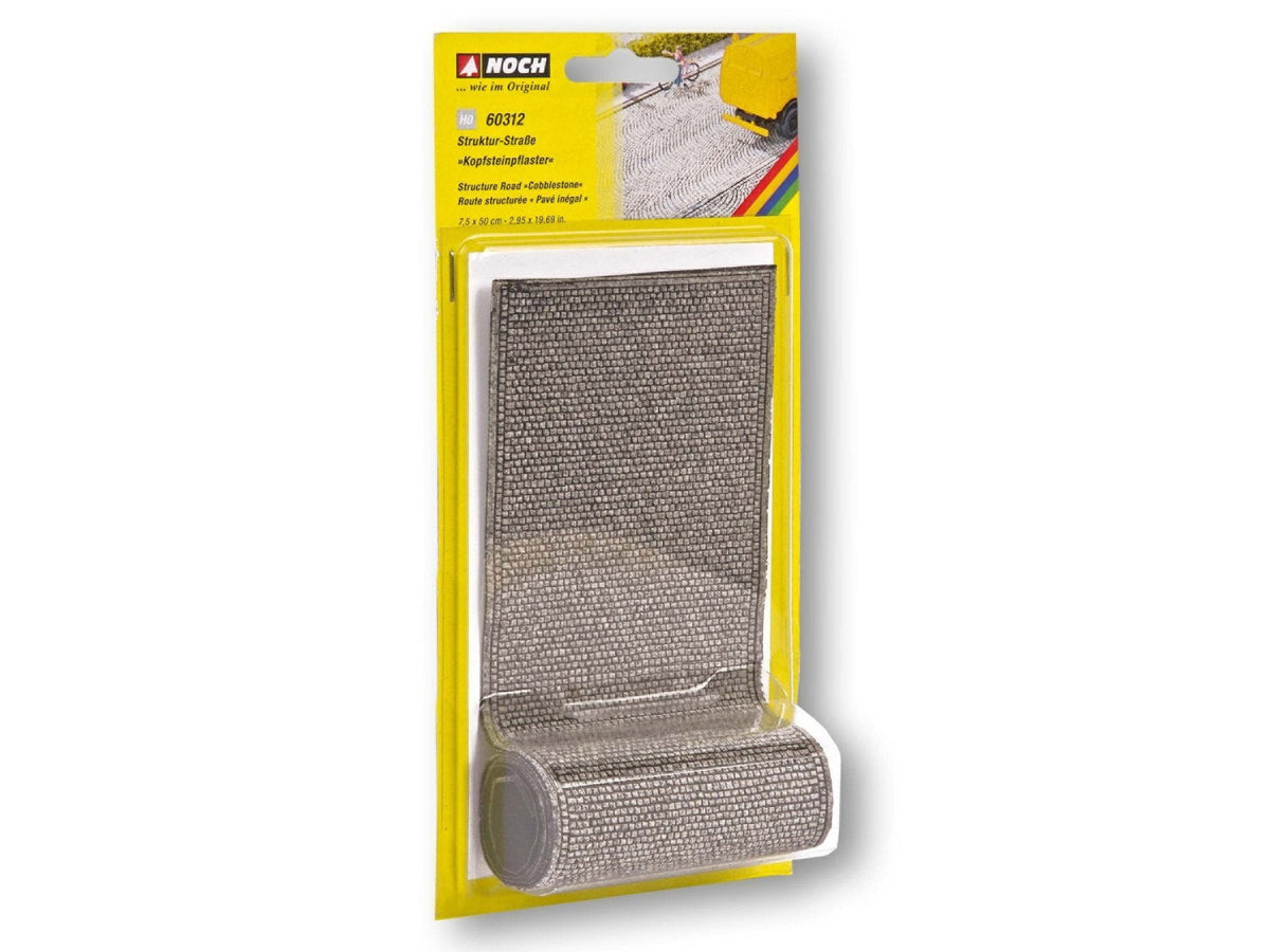 Noch 60312 HO Scale Cobblestone 2-Lane Road, Flexible Sheet