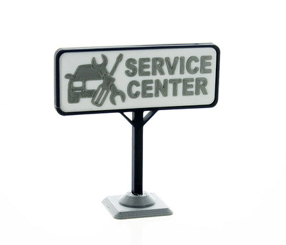 3D To Scale 64-610-BL 1/64 Service Center Sign, Blue and White