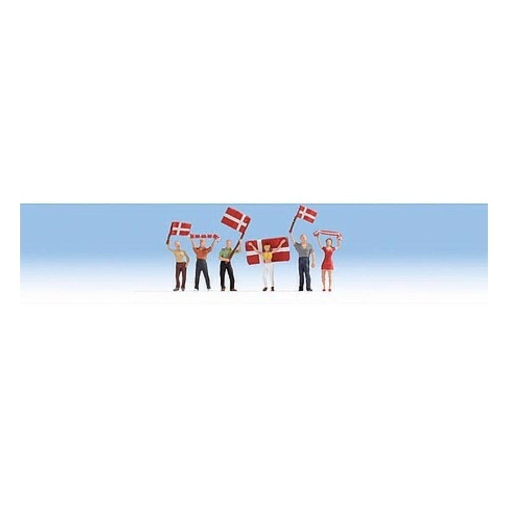 Noch 15970 HO Scale Danish Soccer Fans -- pkg(6)