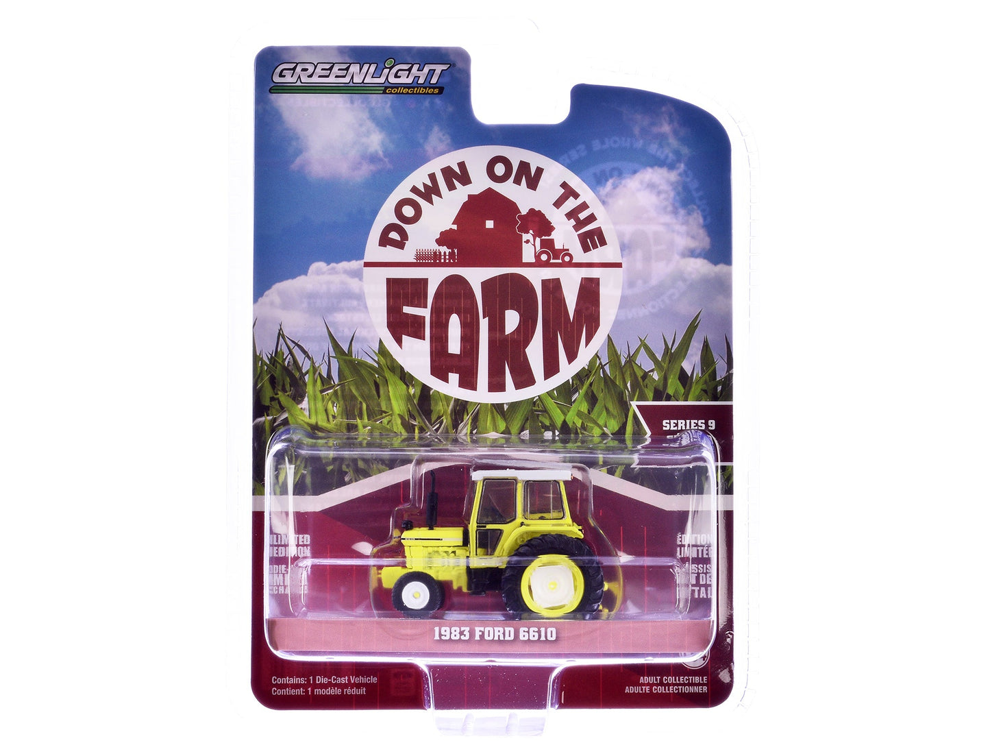 1983 Ford 6610 Tractor High-Vis Yellow "Down on the Farm" Series 9 1/64 Diecast Model by Greenlight  free shipping USA