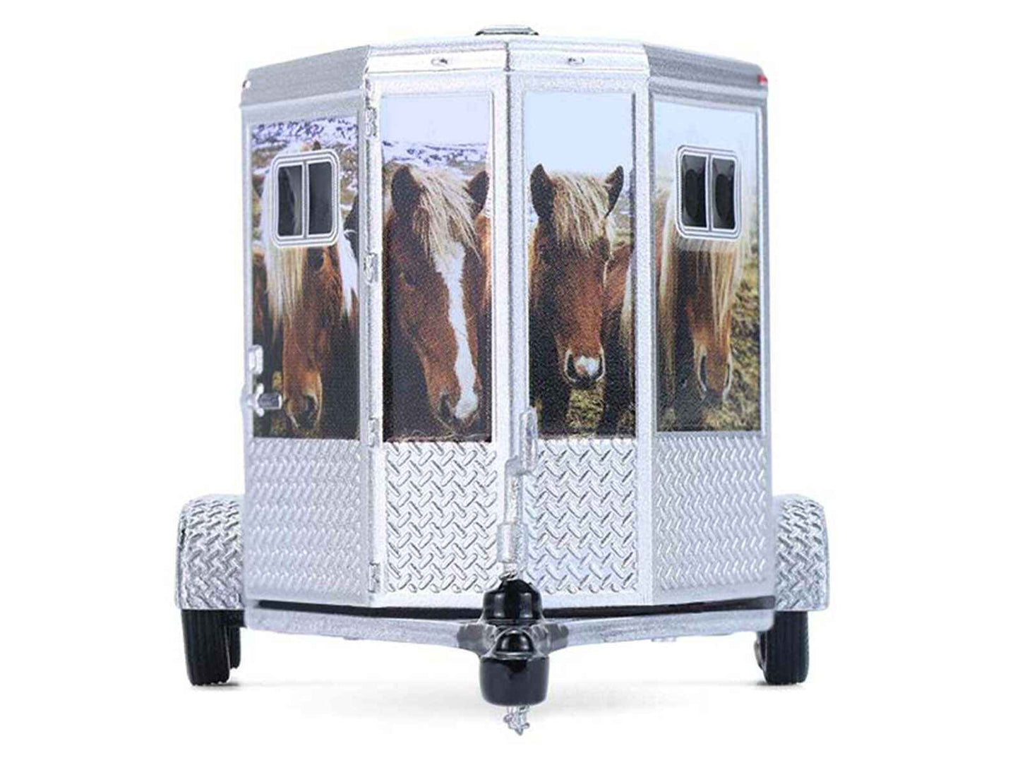 Horse Trailer Silver with Custom Horse Wrap "Down on the Farm" Series 11 1/64 Diecast Model by Greenlight
