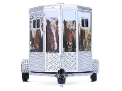 Horse Trailer Silver with Custom Horse Wrap "Down on the Farm" Series 11 1/64 Diecast Model by Greenlight