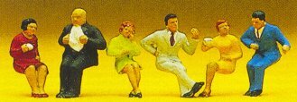 Preiser 10103 HO Scale Seated Diners pkg(6)