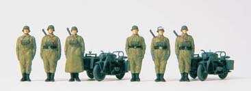 Preiser 16571 HO Scale Former German Army WWII Motorcycle Troops