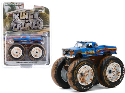 1996 Ford F-250 Monster Truck "Bigfoot #7" Blue (Dirty Version) "Kings of Crunch" Series 7 1/64 Diecast Model Car by Greenlight  free shipping USA