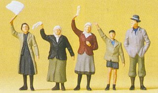 Preiser 72413 1/72 Scale 1:72 Figures Civilians Waving pkg(5)