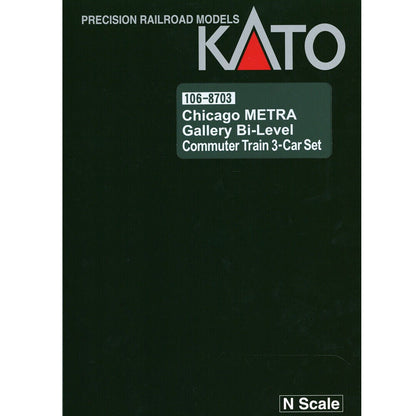 Kato 106-8703 N Scale Gallery Bi-Level Passenger Cars Chicago Metra (3)