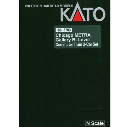 Kato 106-8703 N Scale Gallery Bi-Level Passenger Cars Chicago Metra (3)