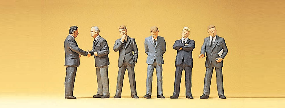 Preiser 10380 HO Scale Businessmen Figure Set pkg(6)