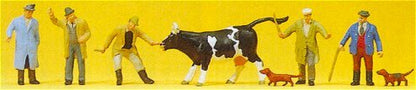 Preiser 10048 HO Scale People Working -- Cattle Traders pkg(5)