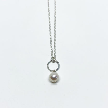 Pearl Drop Charm Necklace by Jennifer Cervelli Jewelry