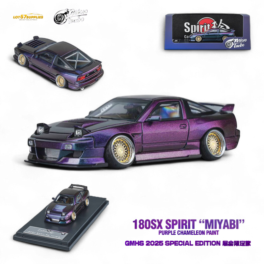 MicroTurbo Custom 180SX Spirit Rei - Purple Chameleon GMHS 2025 Special Edition 1:64