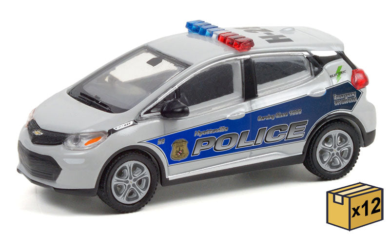 Greenlight 30264-CASE 1/64 2017 Chevrolet Bolt Police, 12-Pc Case