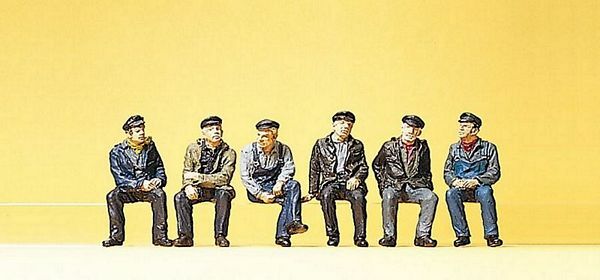 Preiser 10351 HO Scale Working People Sitting Industrial Workers