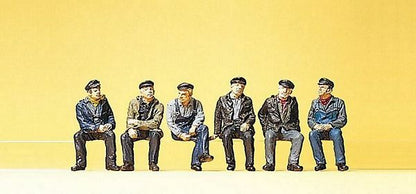 Preiser 10351 HO Scale Working People Sitting Industrial Workers