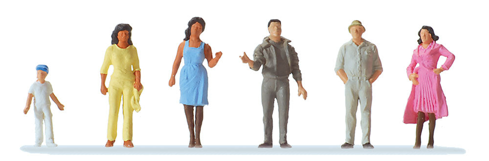 Preiser 14045 HO Scale Passers-By Figure Set, 6-Pack