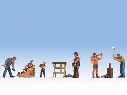 Noch 36616 N Scale Wood Cutters with Accessories -- pkg(6)