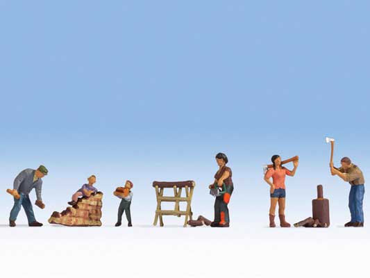Noch 36616 N Scale Wood Cutters with Accessories, pkg(6)