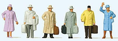 Preiser 14117 HO Scale Travellers Era III pkg(6)