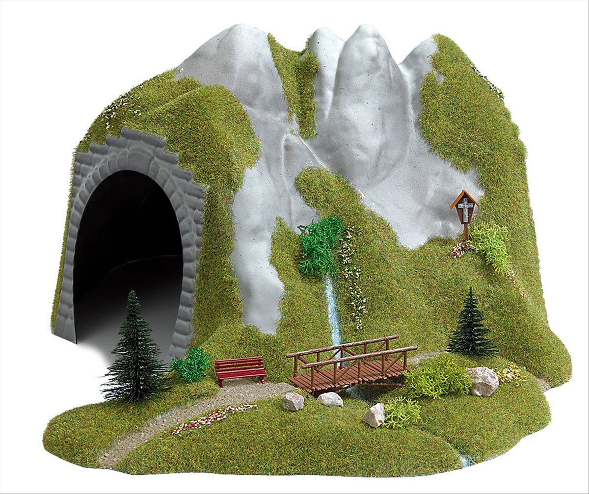 Busch 3016 HO Scale Tunnel with Stream & Wooden Footbridge