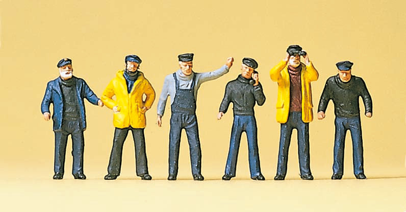 Preiser 10353 HO Scale Ship's Crewmen Figure Set pkg(6)