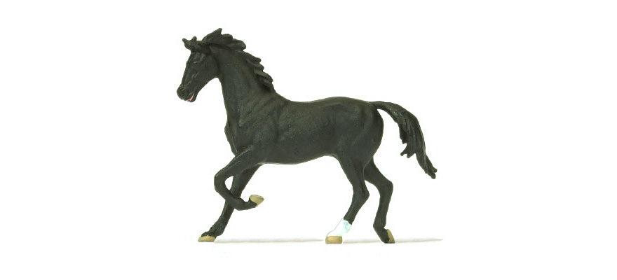 Preiser 29525 HO Scale Black Horse Animal Figure
