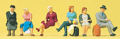 Preiser 10506 HO Scale Passengers Seated pkg(6)