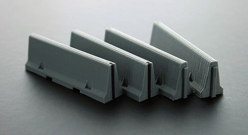 3D To Scale 43-100-GY 1/43 – Jersey Barriers for Diorama Scenery
