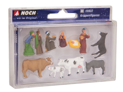 Noch 15922 HO Scale Nativity Manger Figure Set, 11 Figures