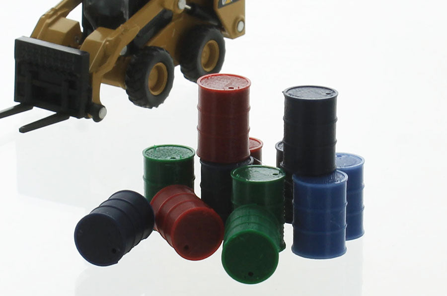 3D To Scale 64-240-AS 1/64 55 Gallon Barrels, 12-Pack Assorted