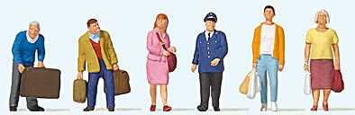 Preiser 10710 HO Scale Travelers at the Platform pkg(6)