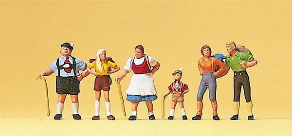 Preiser 10280 HO Scale Pedestrians Alpine Family