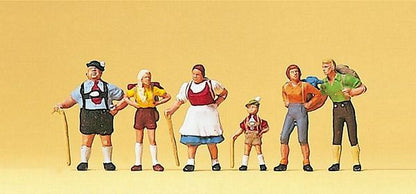 Preiser 10280 HO Scale Pedestrians Alpine Family