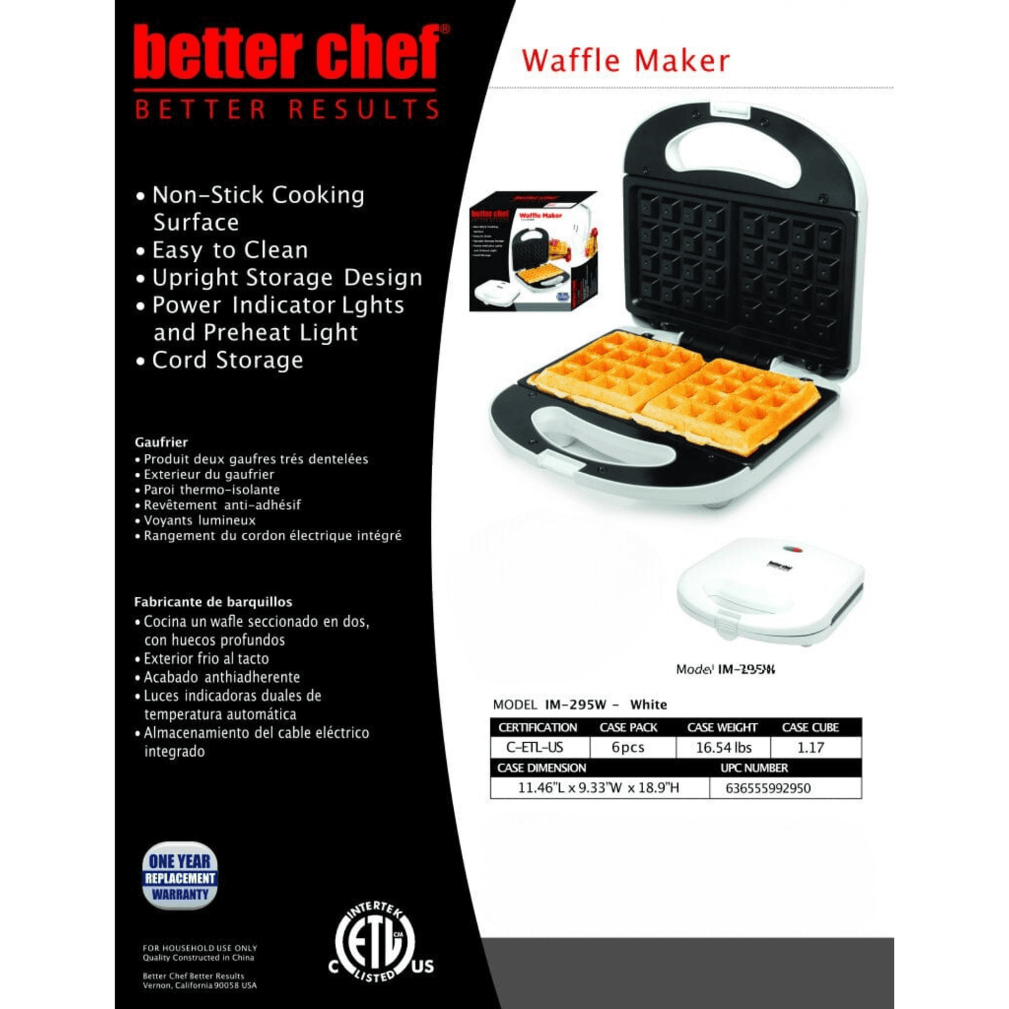 Better Chef Non-Stick Electric Waffle Maker by Jupiter Gear Home