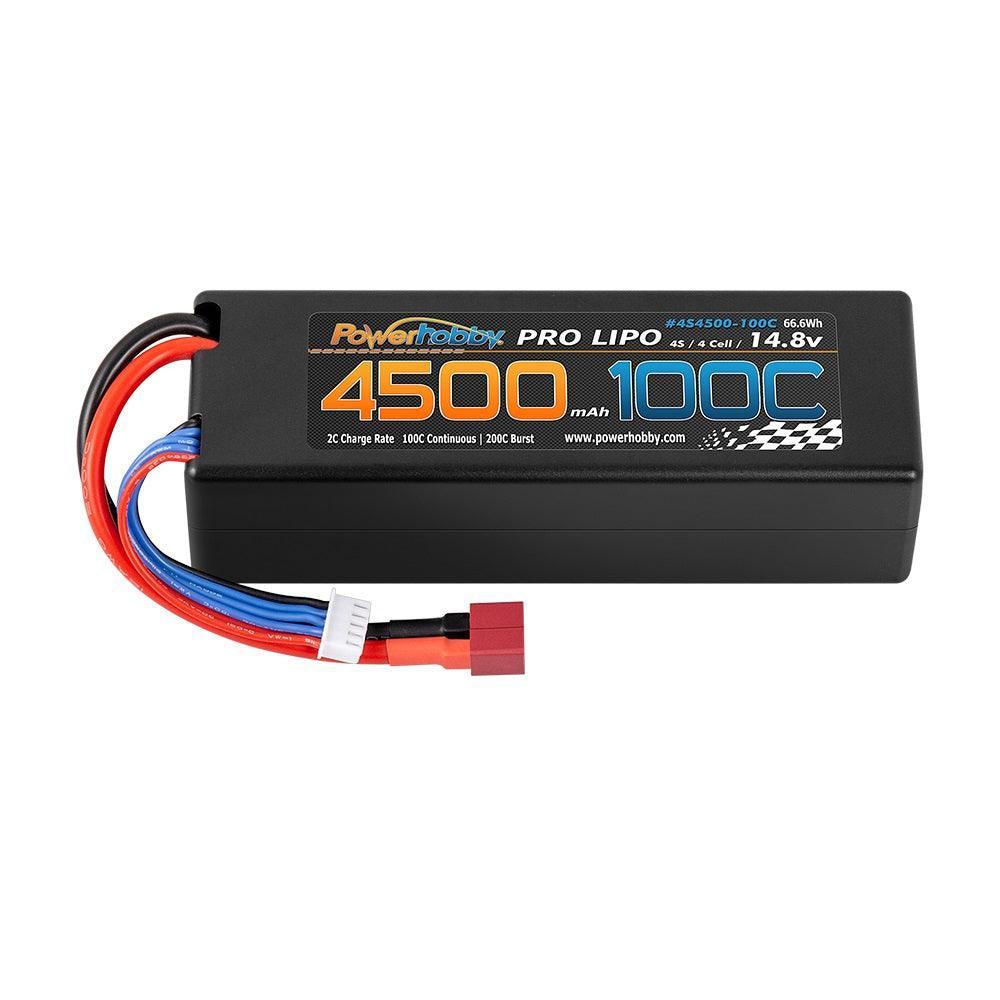 Powerhobby 4s 14.8V 4500mah 100c Lipo Battery Deans Hard Case 4-Cell