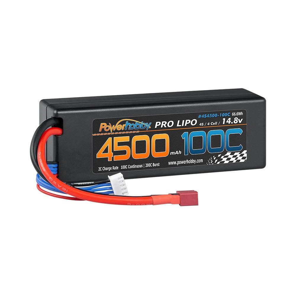 Powerhobby 4s 14.8V 4500mah 100c Lipo Battery Deans Hard Case 4-Cell