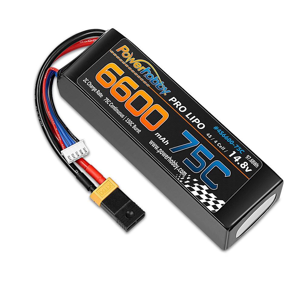 PowerHobby 4S 14.8V 6600mAh 75C-150C Lipo Battery XT60 + Adapter