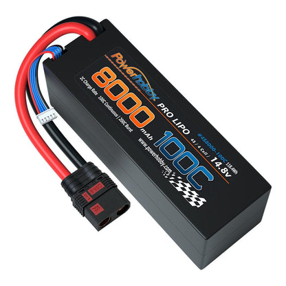 Powerhobby 4s 14.8V 8000MAH 100C Lipo Battery w QS8 Plug Hard Case 8AWG