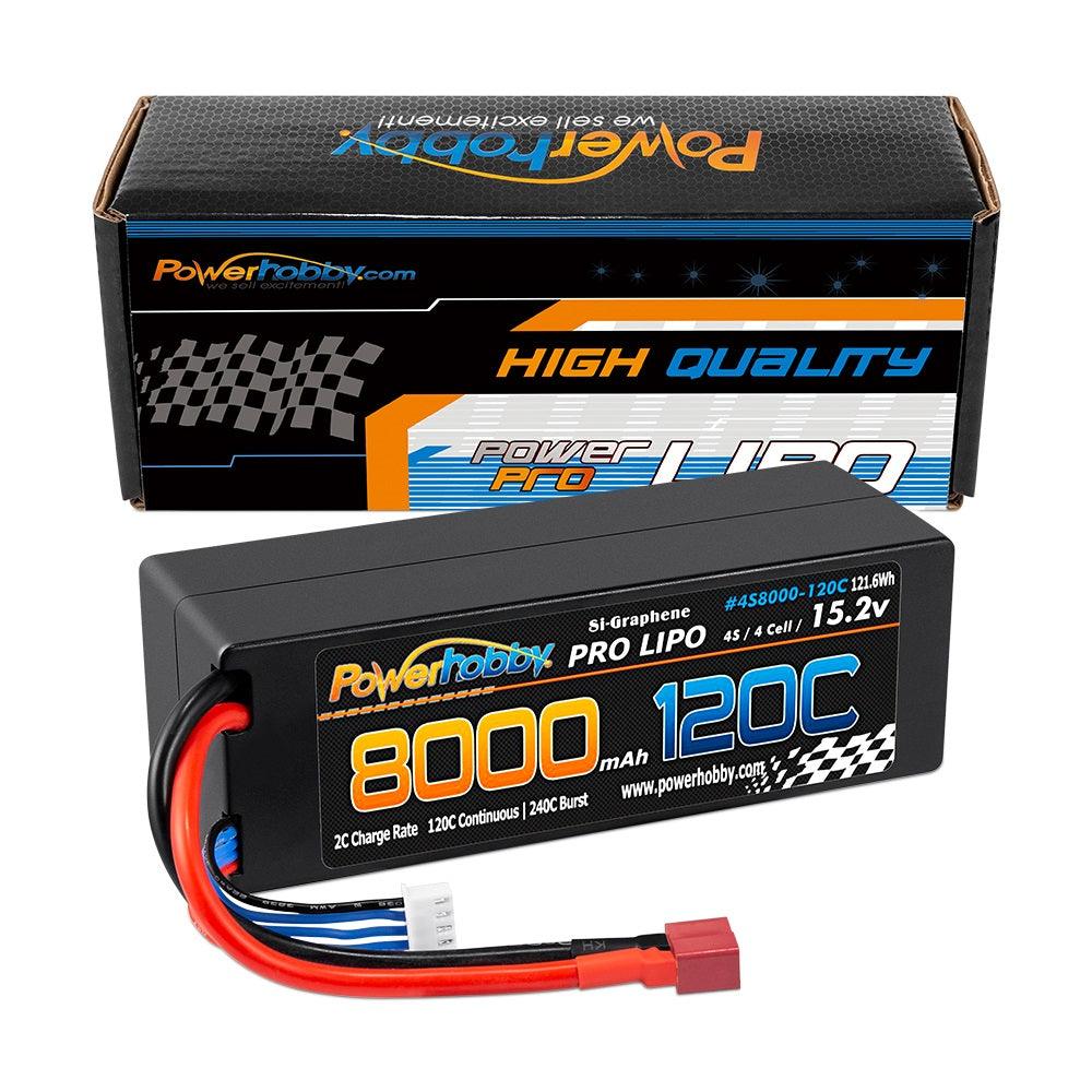 Powerhobby 4s 15.2V 8000MAH 120C HV + GRAPHENE Lipo Battery Deans Plug Hard Case