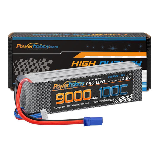 Powerhobby 4s 9000mah 100c Graphene Lipo Battery w EC5 Plug 4-Cell