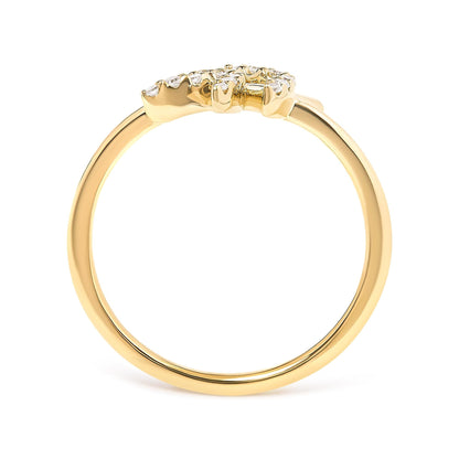 10K Yellow Gold 1/10 Cttw Diamond Leaf and Branch Ring (H-I Color, I1-I2 Clarity) by Haus of Brilliance