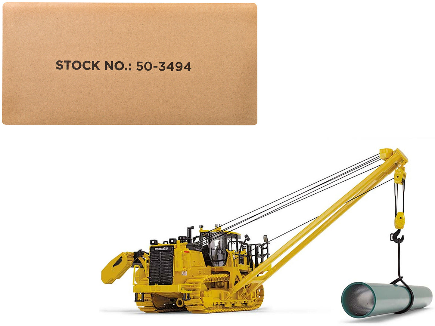 Komatsu D155CX-8 With K170 Pipelayer Yellow with Accessories 1/50 Diecast Model by First Gear  free shipping USA