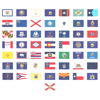 50 State Flags Pack - USA State Flags - Custom Printed 2x3 Tile - Made Using LEGO® Parts